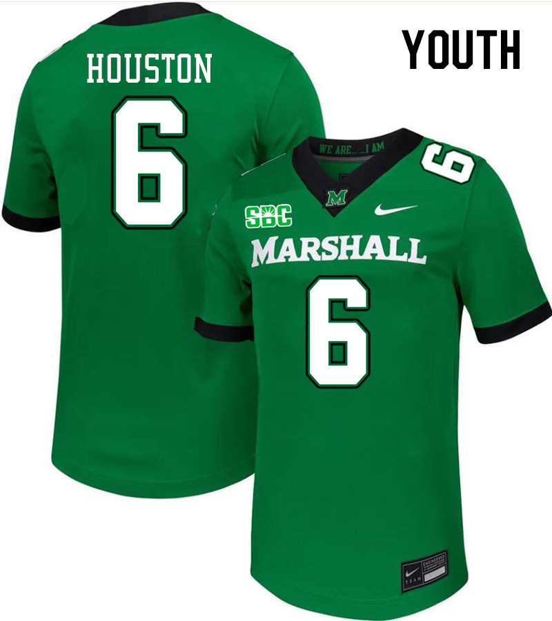 Youth #6 Jordan Houston Marshall Thundering Herd SBC Conference College Football Jerseys Stitched-Gr
